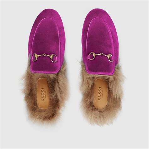 gucci fur slippers|gucci fur slippers velvet bottom.